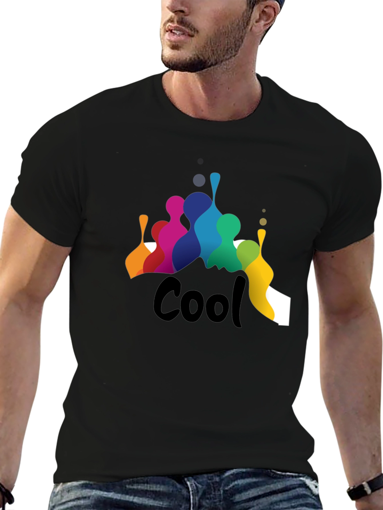 Cool Graphic Print Black T-Shirt