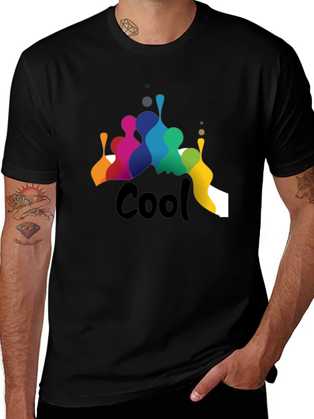 Cool Graphic Print Black T-Shirt