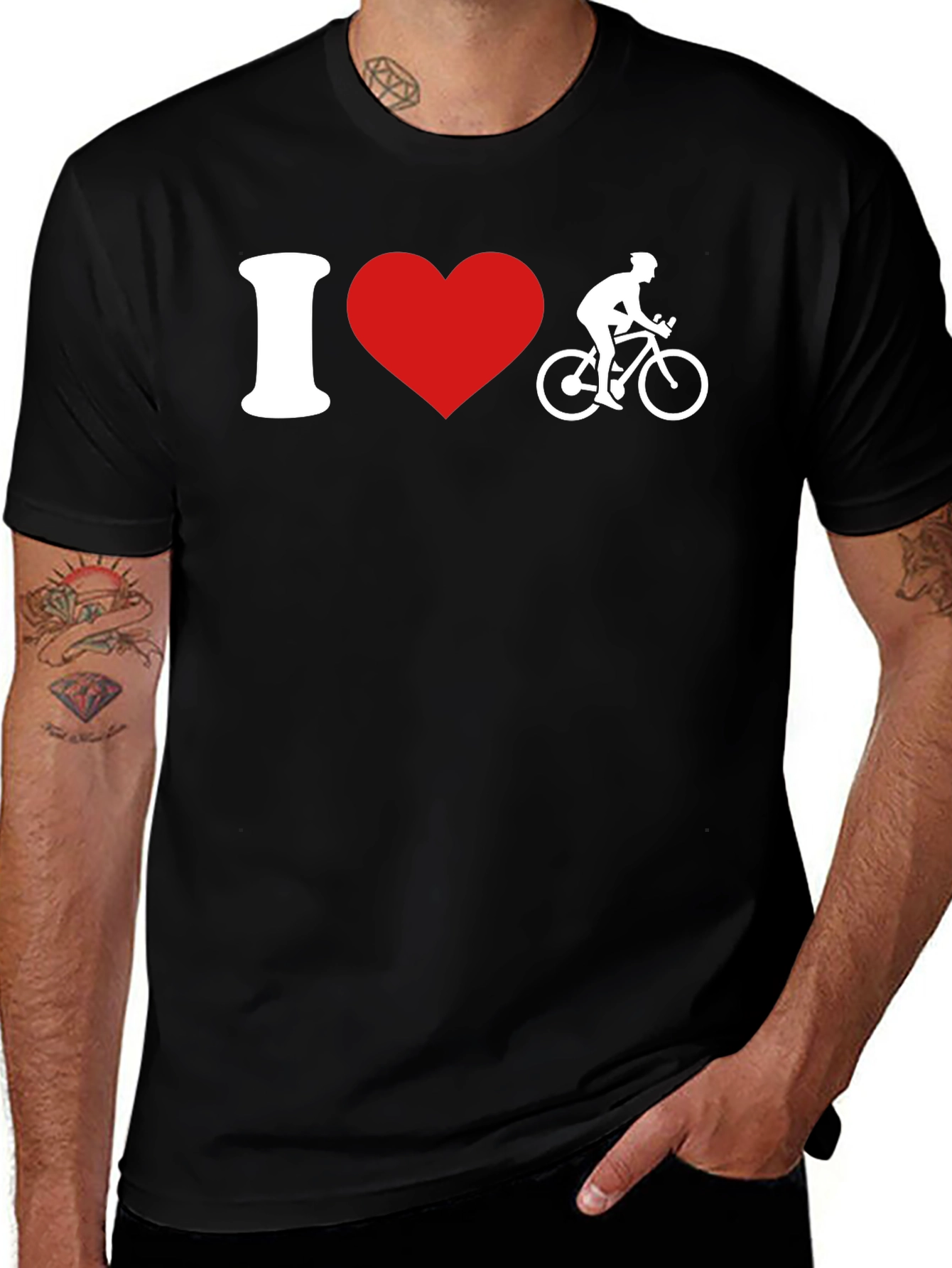 I Heart Cycling T-Shirt - Black Tee