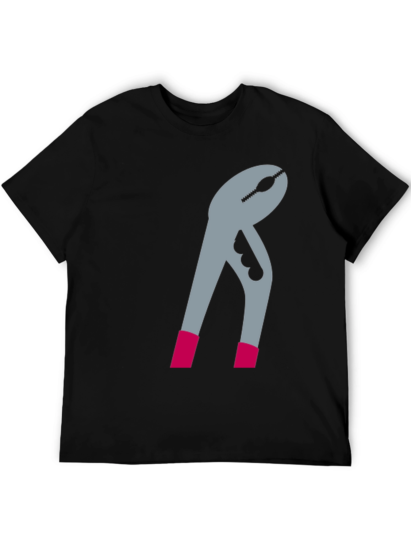 Novelty Pliers Graphic T-Shirt - Black Casual Tee