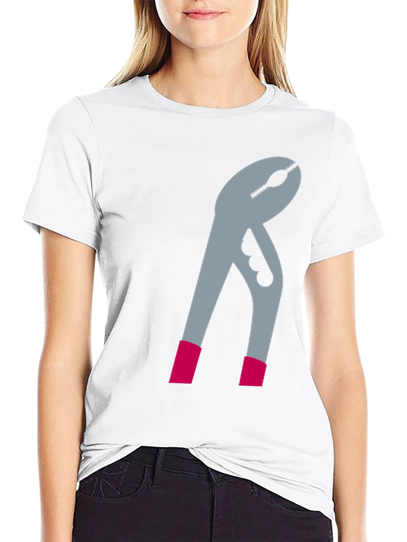 Novelty Pliers Graphic T-Shirt - Black Casual Tee