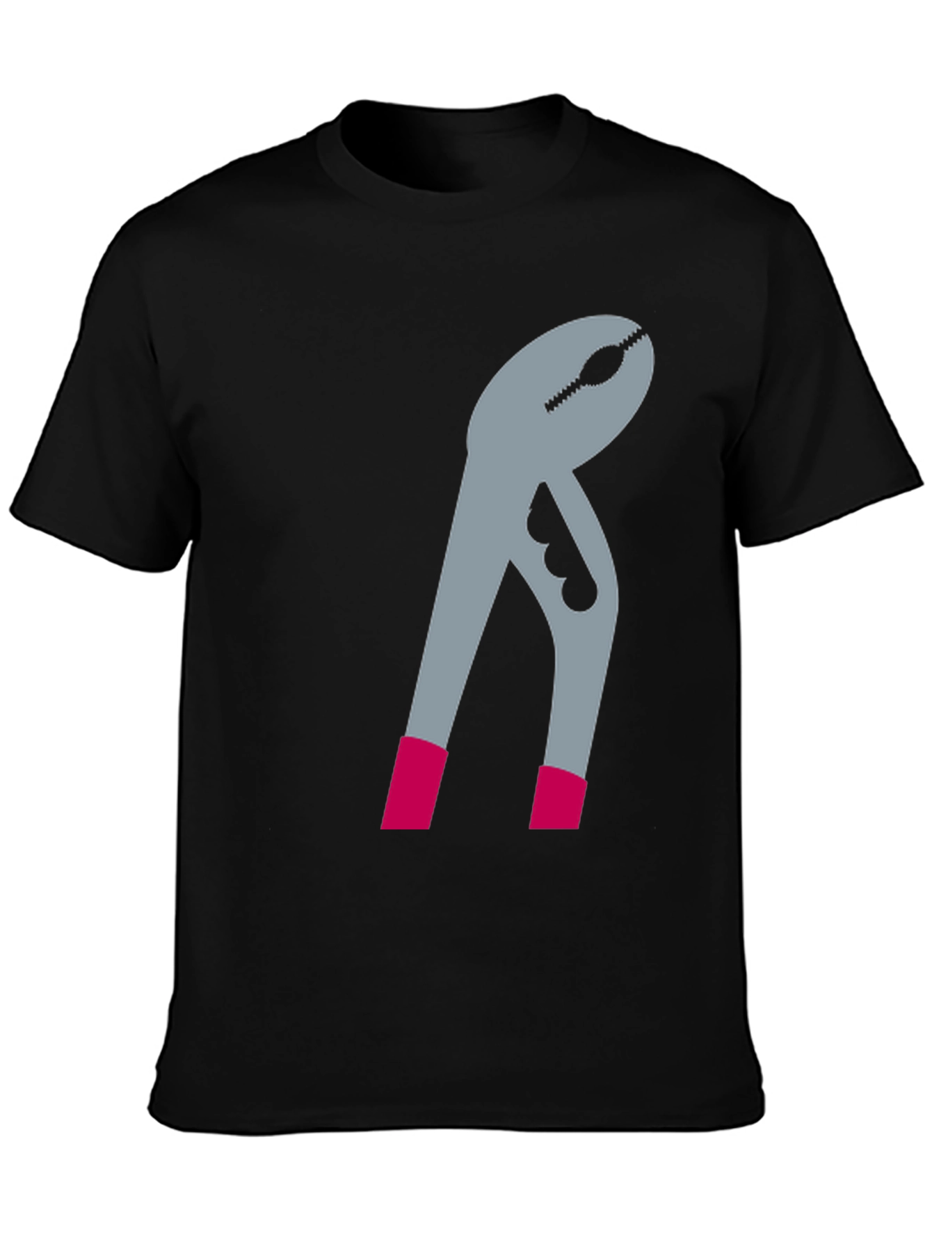 Novelty Pliers Graphic T-Shirt - Black Casual Tee