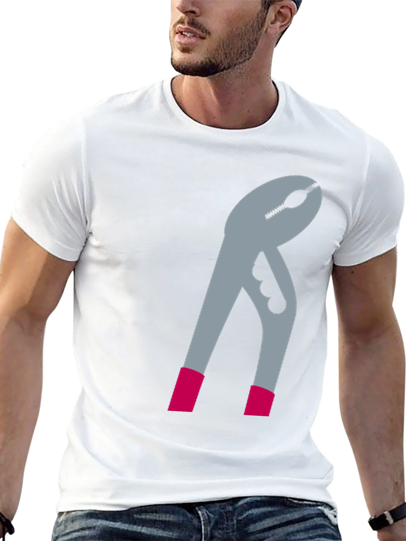 Novelty Pliers Graphic T-Shirt - Black Casual Tee
