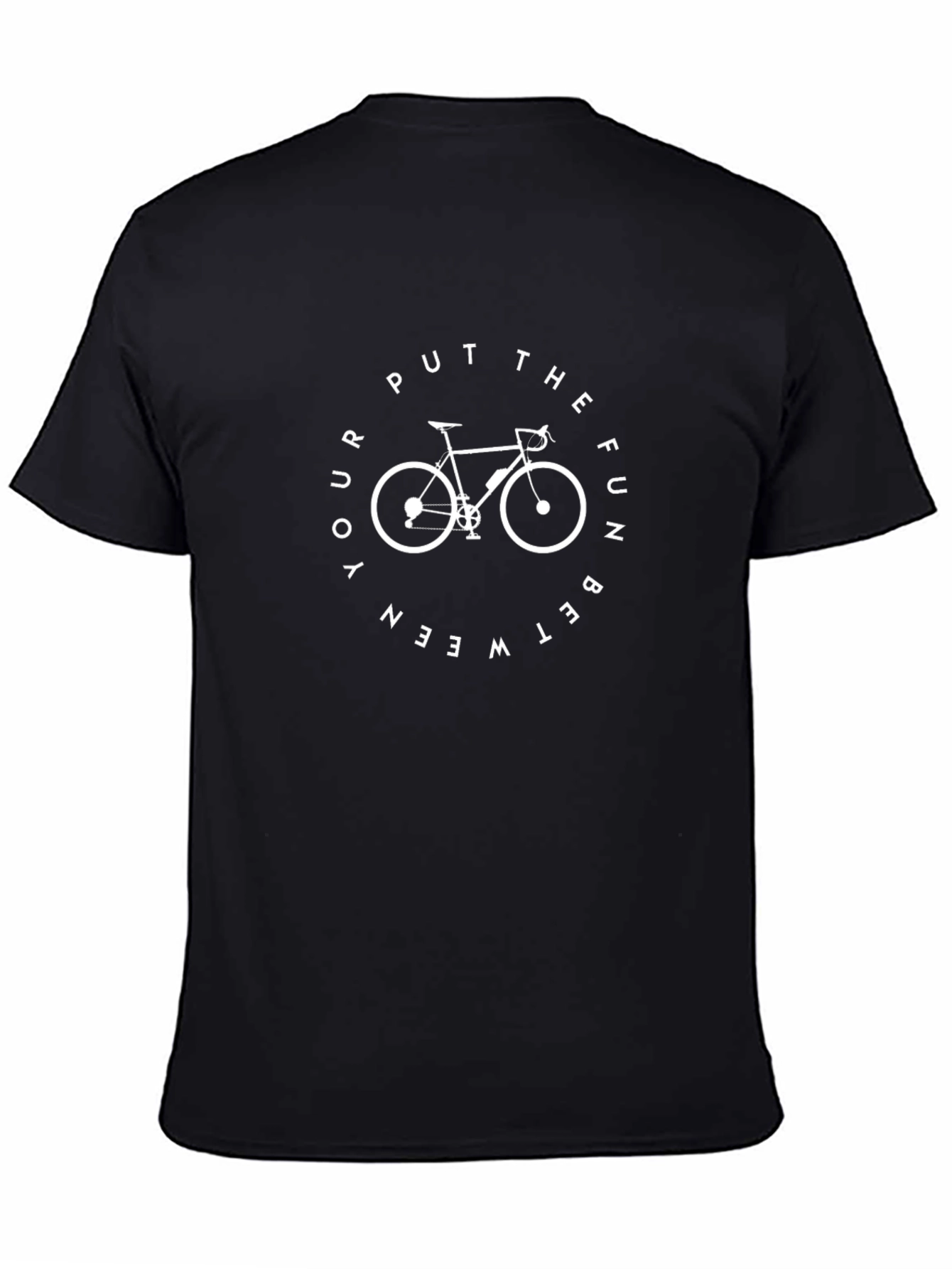 Cycling Fun T-Shirt - Black Bicycle Design