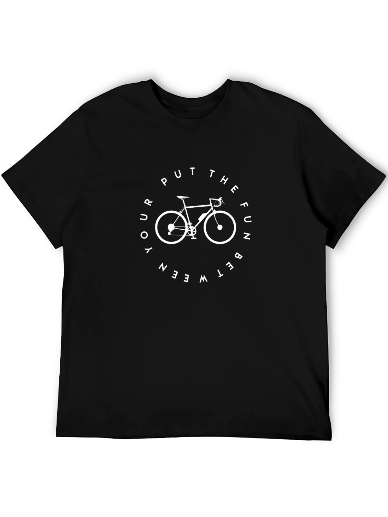 Cycling Fun T-Shirt - Black Bicycle Design