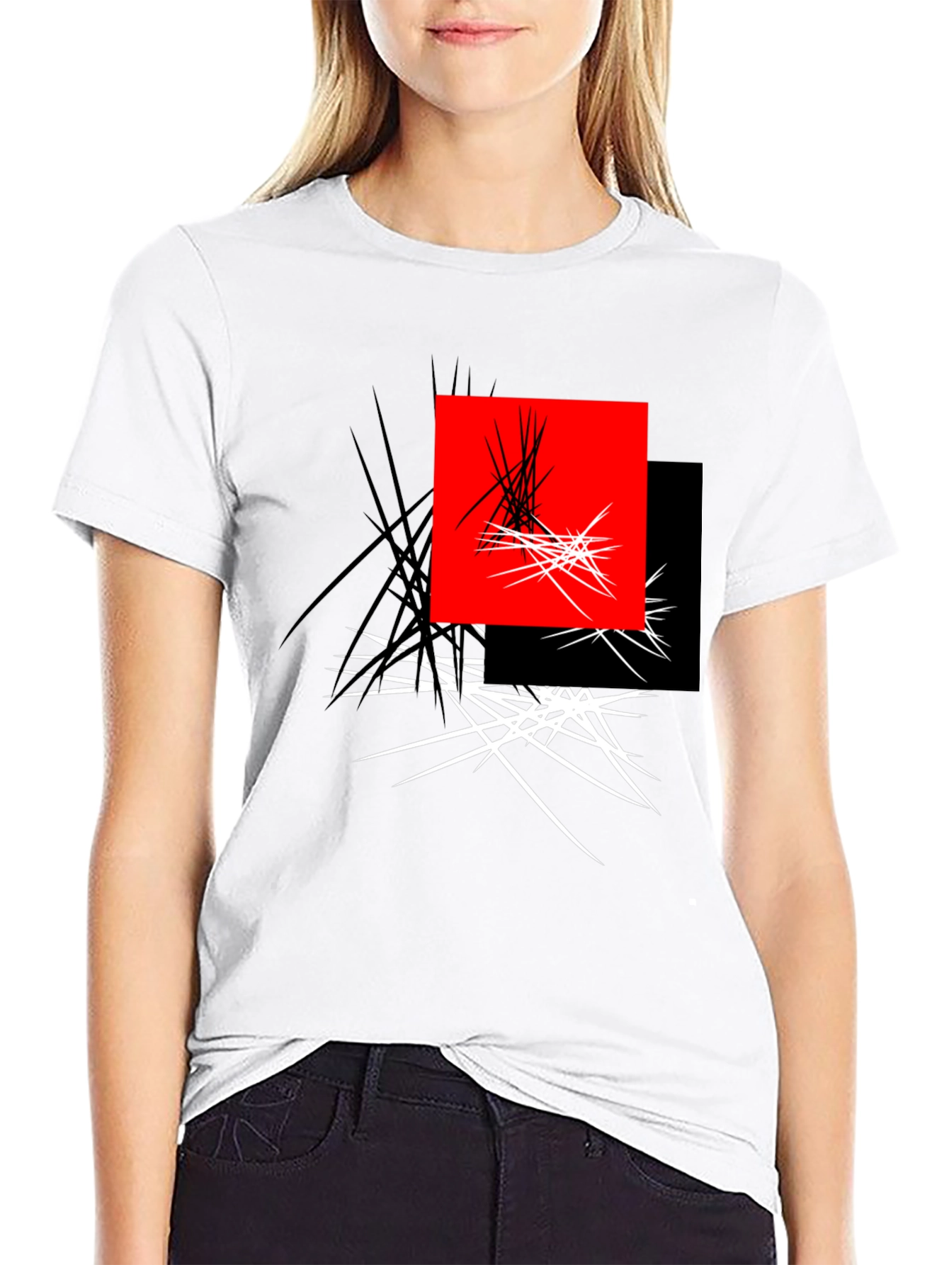 Abstract Geometric Graphic Print Tee
