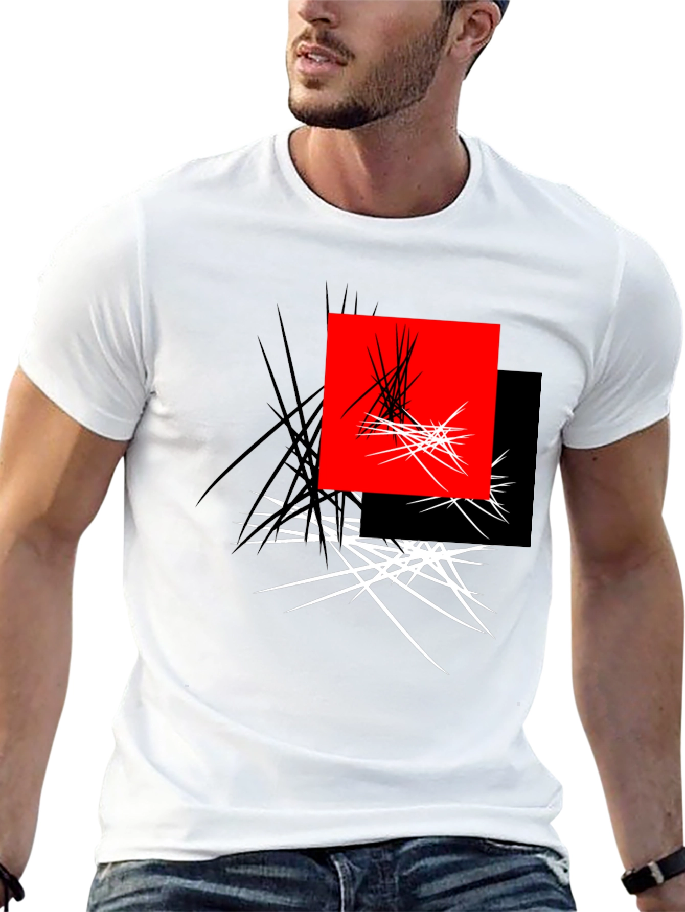 Abstract Geometric Graphic Print Tee