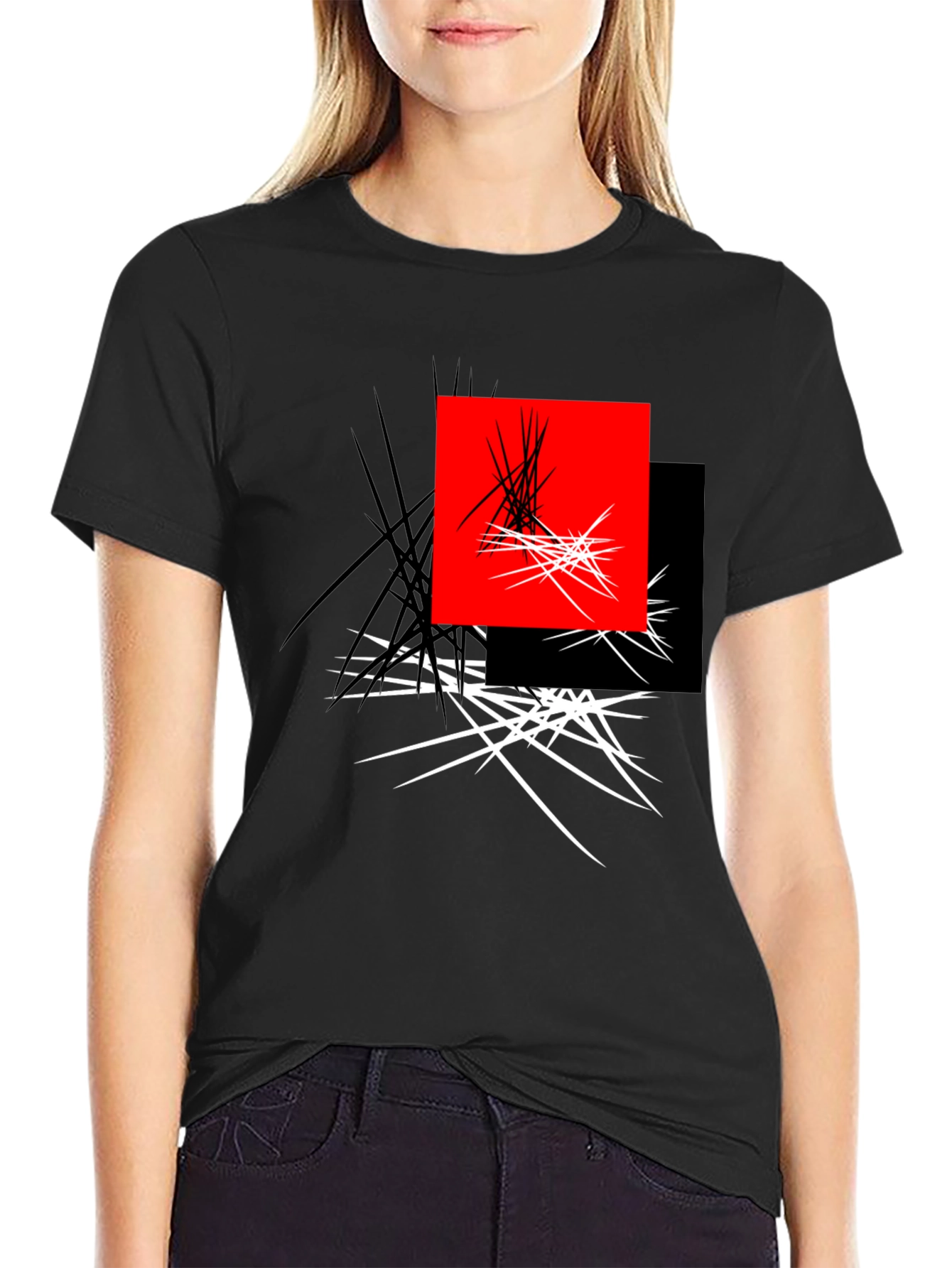 Abstract Geometric Graphic Print Tee