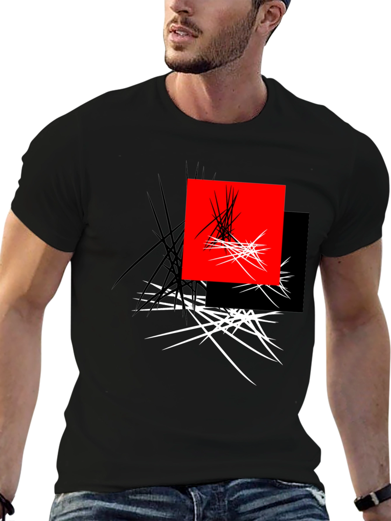 Abstract Geometric Graphic Print Tee