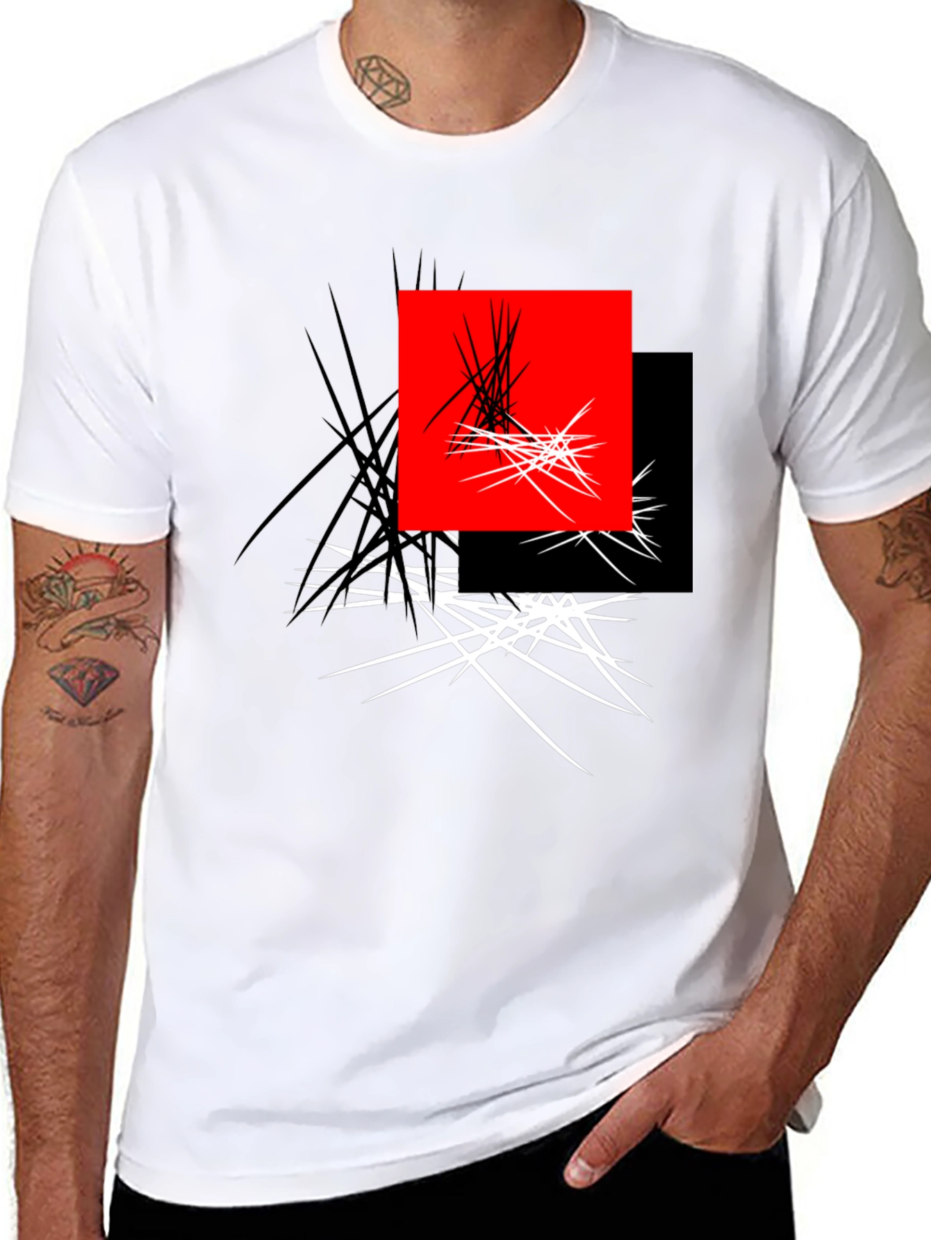 Abstract Geometric Graphic Print Tee
