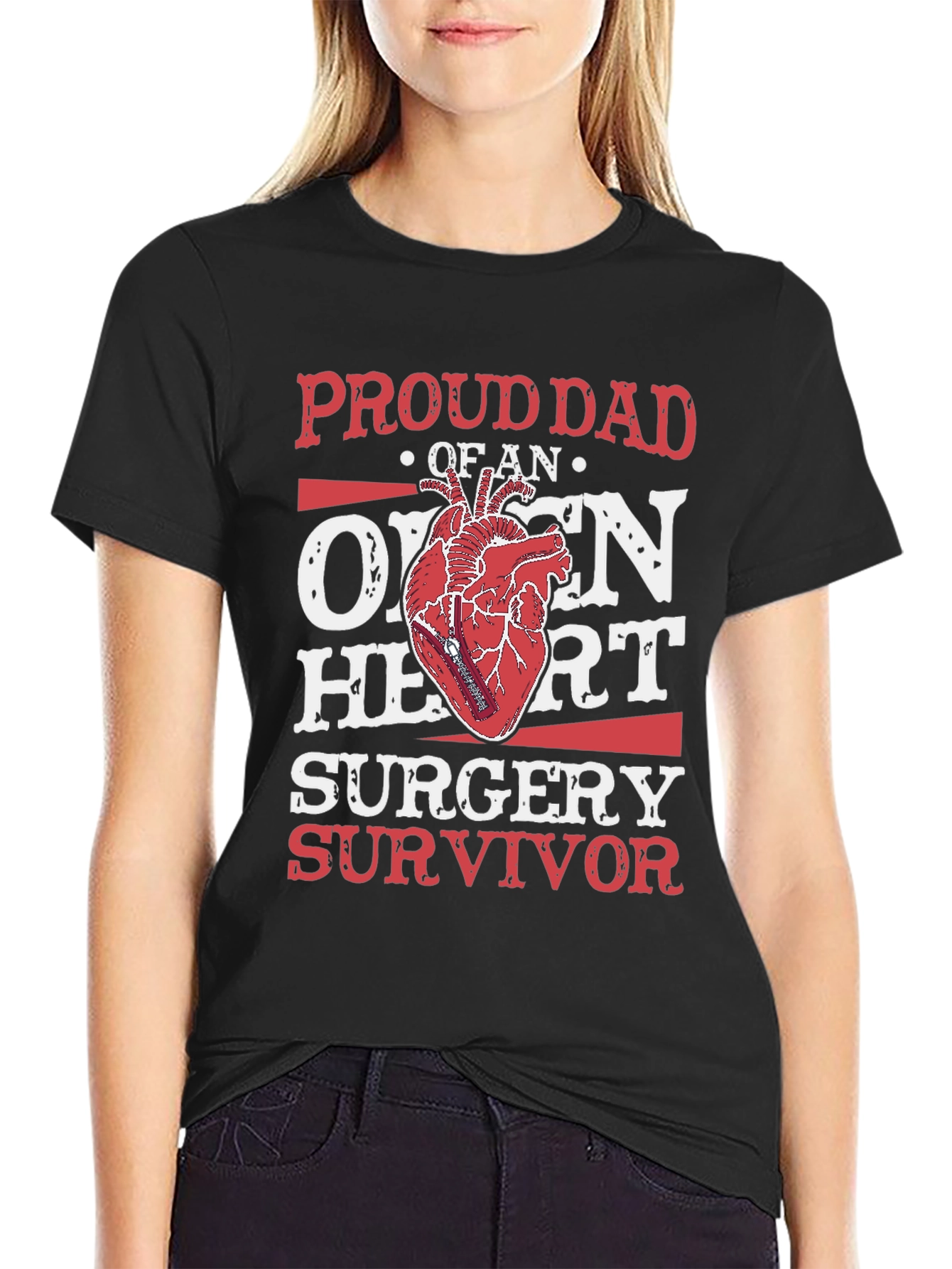 Proud Dad Open Heart Surgery Survivor Graphic T-Shirt