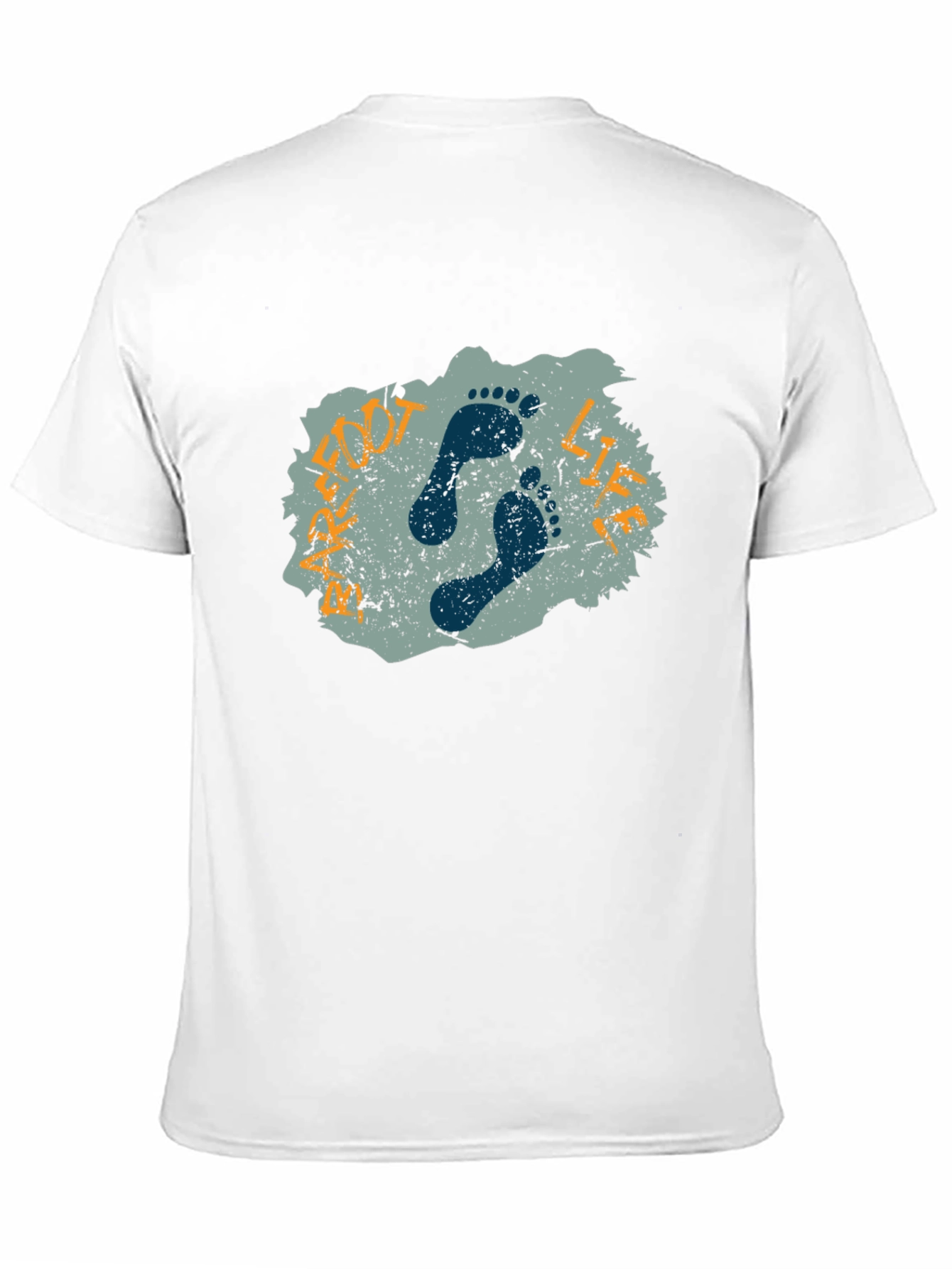 Footprint Graphic Print Black T-Shirt