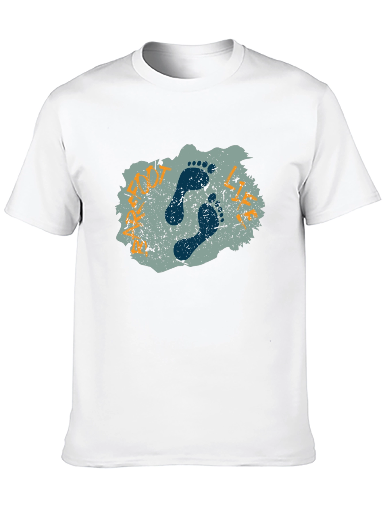 Footprint Graphic Print Black T-Shirt