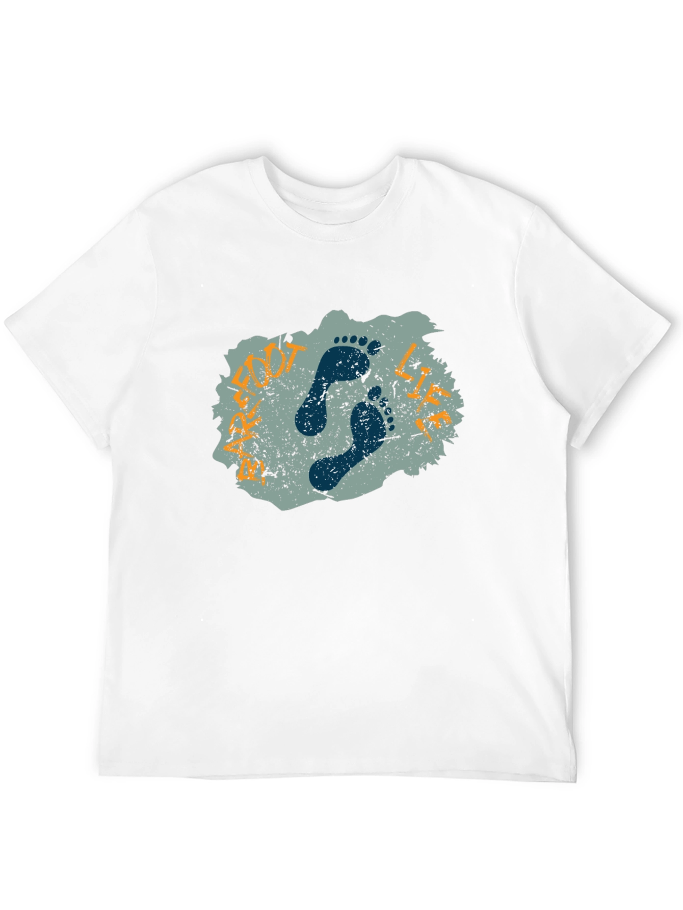 Footprint Graphic Print Black T-Shirt