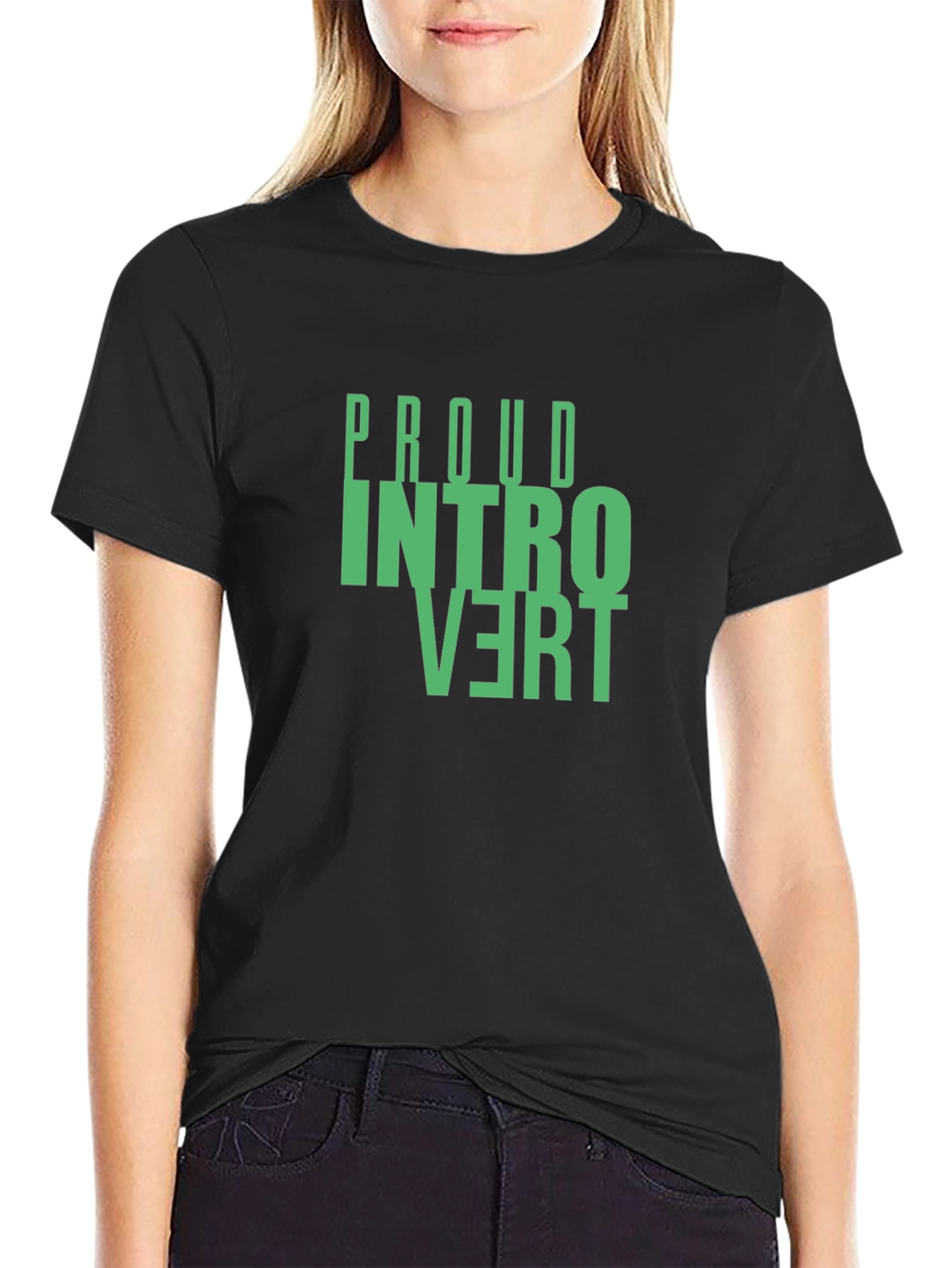 Proud Introvert T-Shirt - Black Cotton Graphic Tee