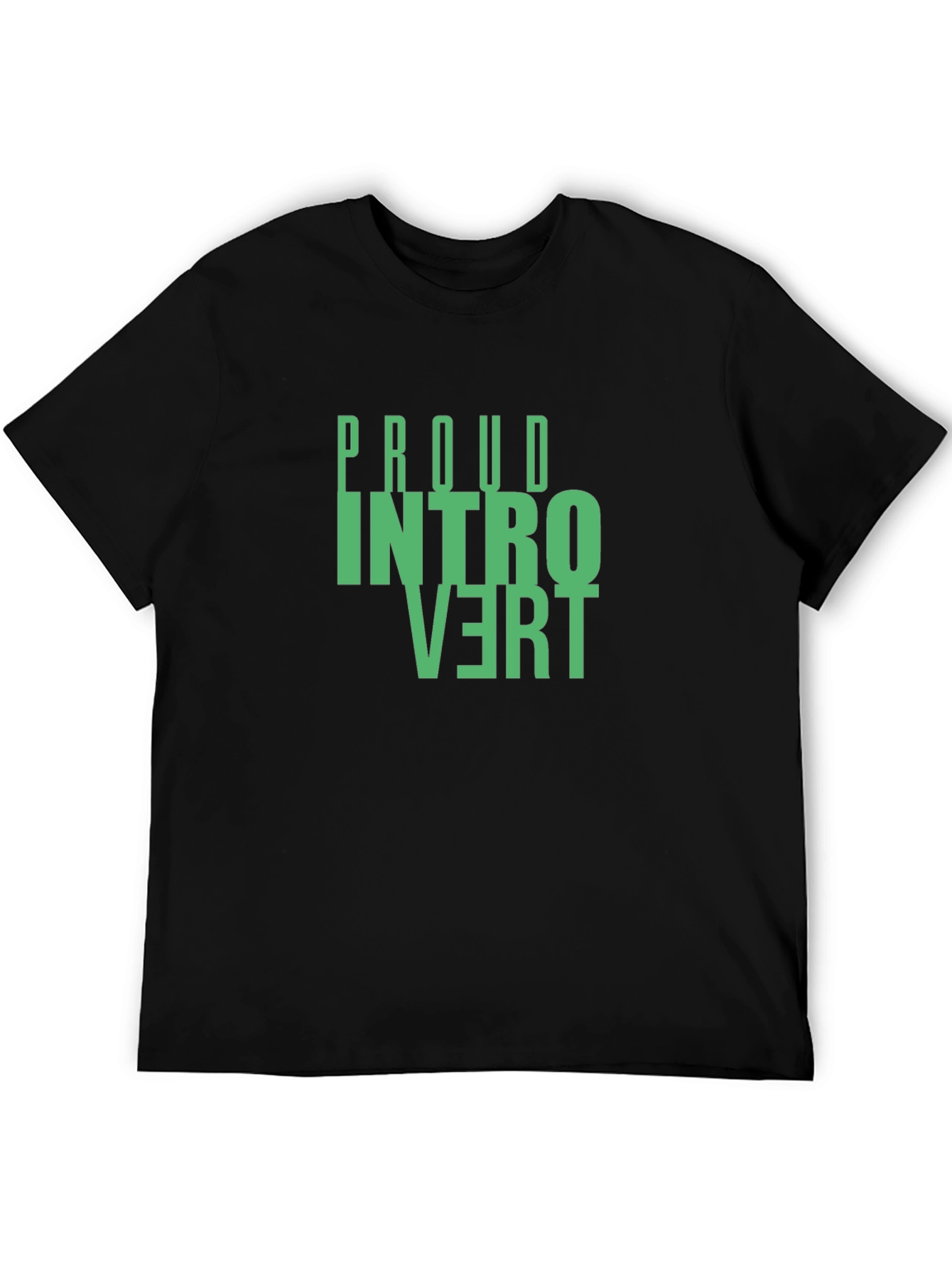 Proud Introvert T-Shirt - Black Cotton Graphic Tee