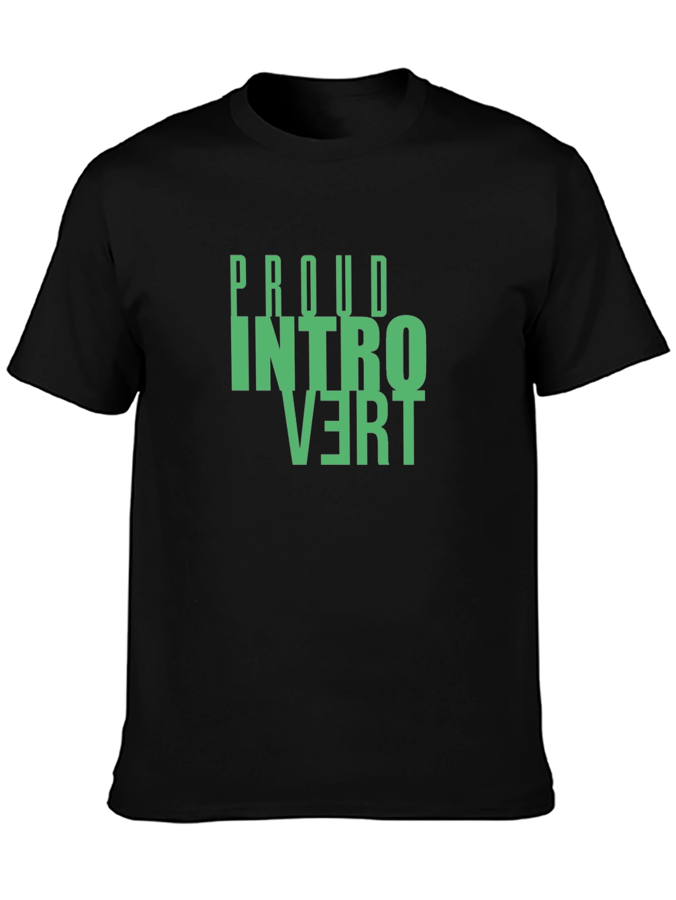 Proud Introvert T-Shirt - Black Cotton Graphic Tee