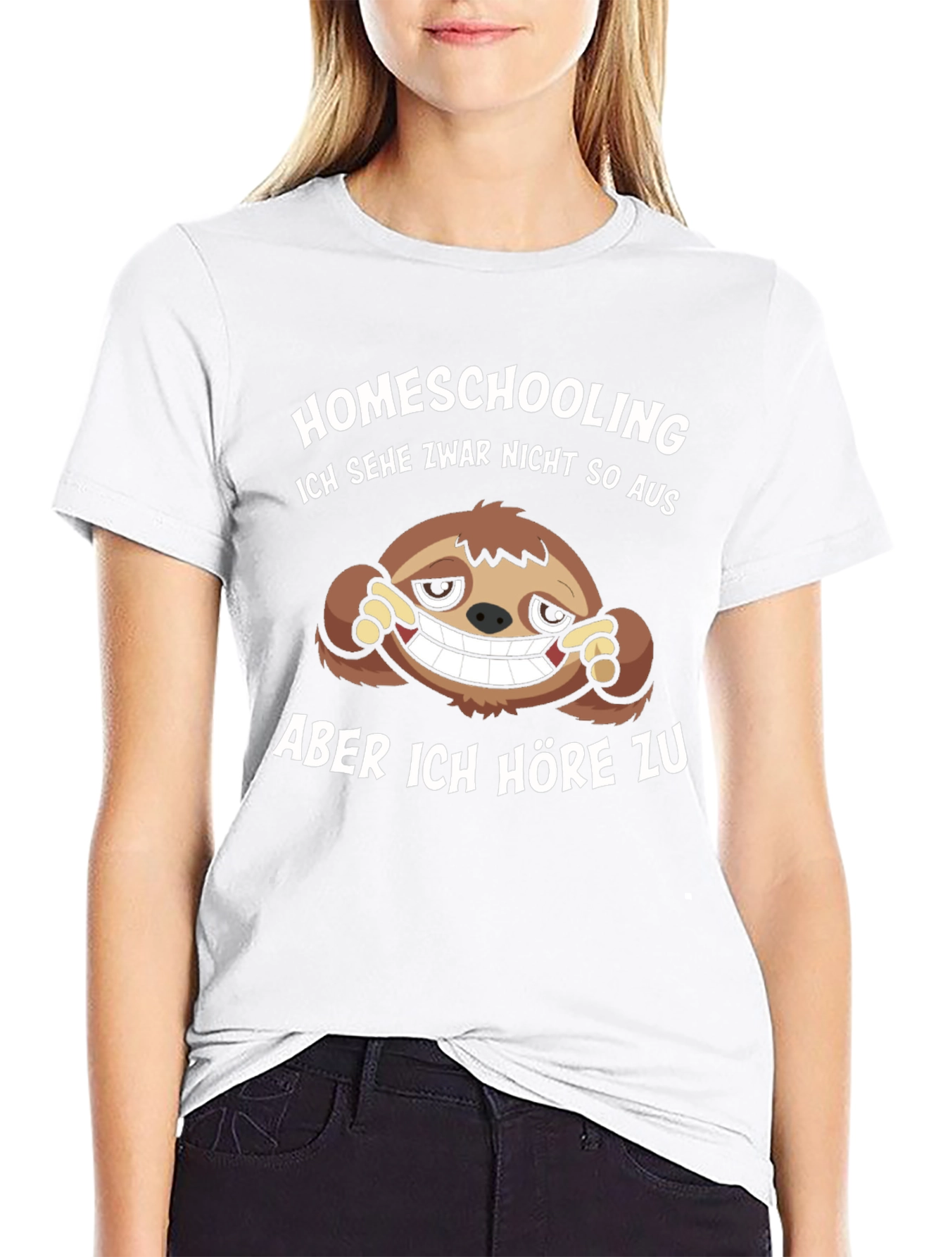 Homeschooling Sloth Graphic Tee - Black
