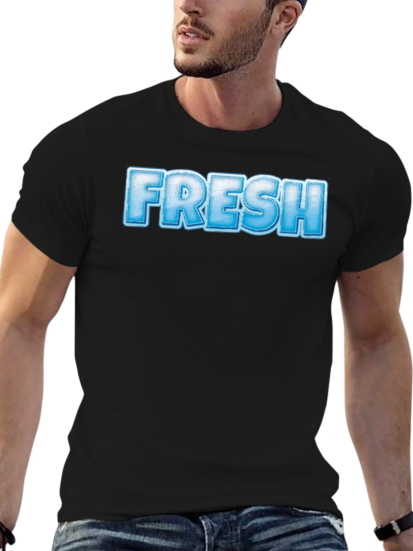 Cool FRESH Graphic Print Black T-Shirt