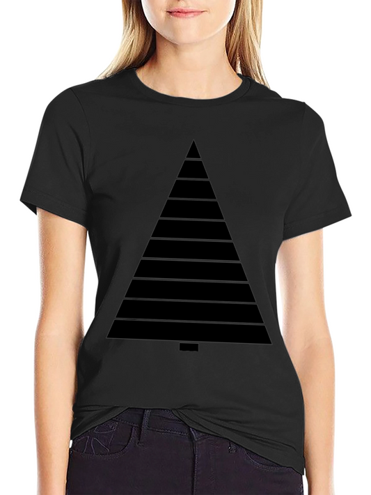 Modern Geometric Tree Black Tee