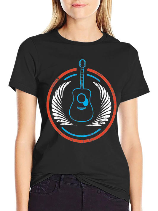 Guitar Wings Graphic Tee - Music Lovers Black T-Shirt