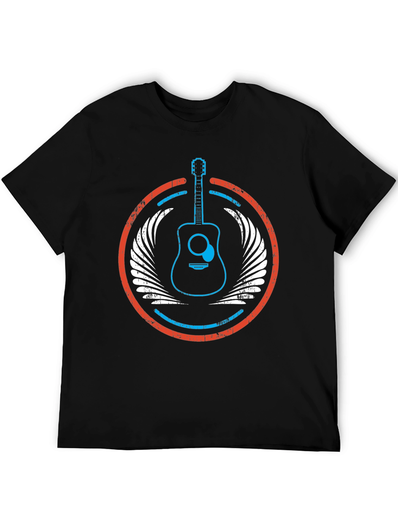 Guitar Wings Graphic Tee - Music Lovers Black T-Shirt