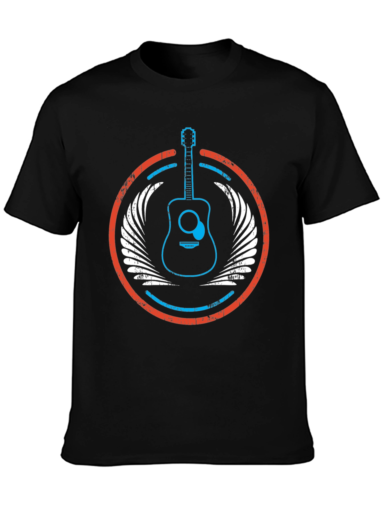 Guitar Wings Graphic Tee - Music Lovers Black T-Shirt