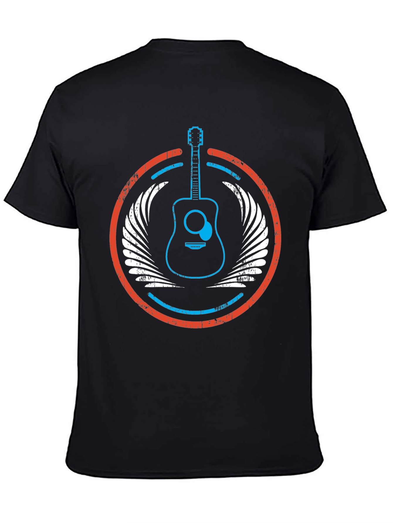 Guitar Wings Graphic Tee - Music Lovers Black T-Shirt