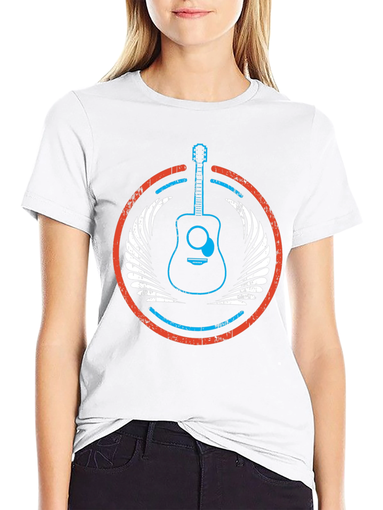 Guitar Wings Graphic Tee - Music Lovers Black T-Shirt