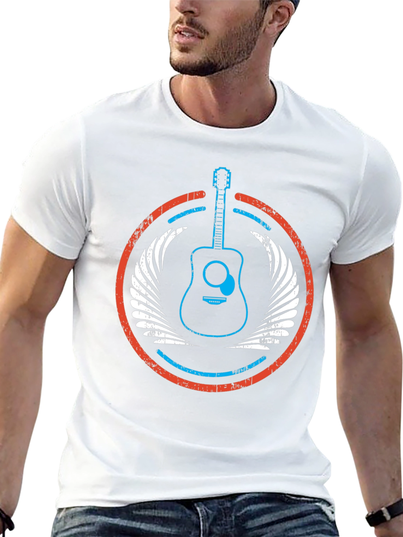 Guitar Wings Graphic Tee - Music Lovers Black T-Shirt