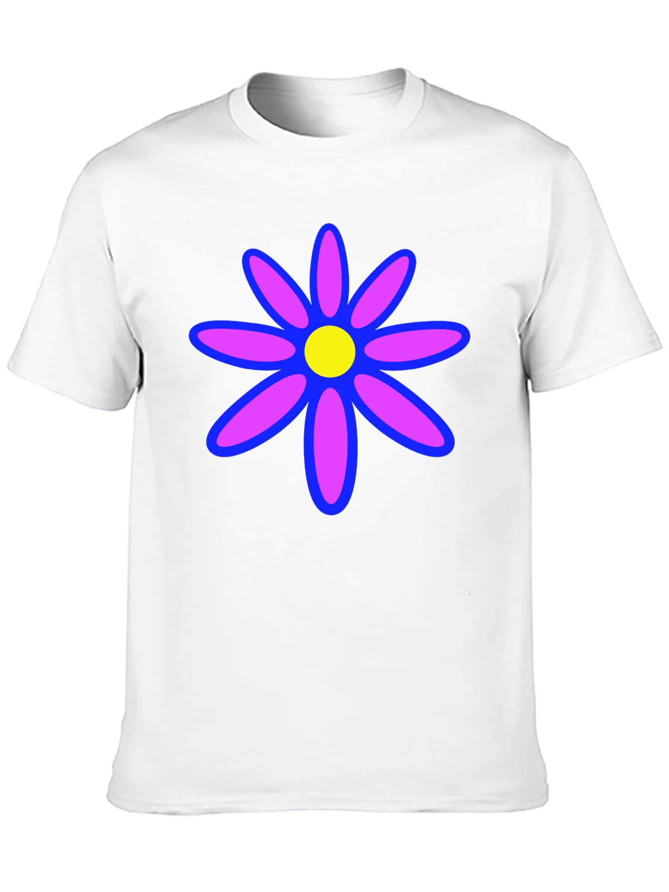 Retro Flower Graphic Tee - Classic Black T-Shirt