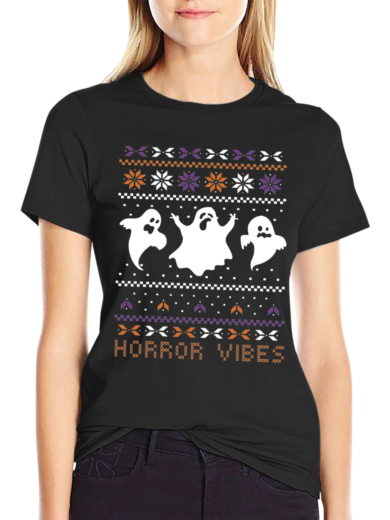 Halloween Horror Vibes Ghost T-Shirt