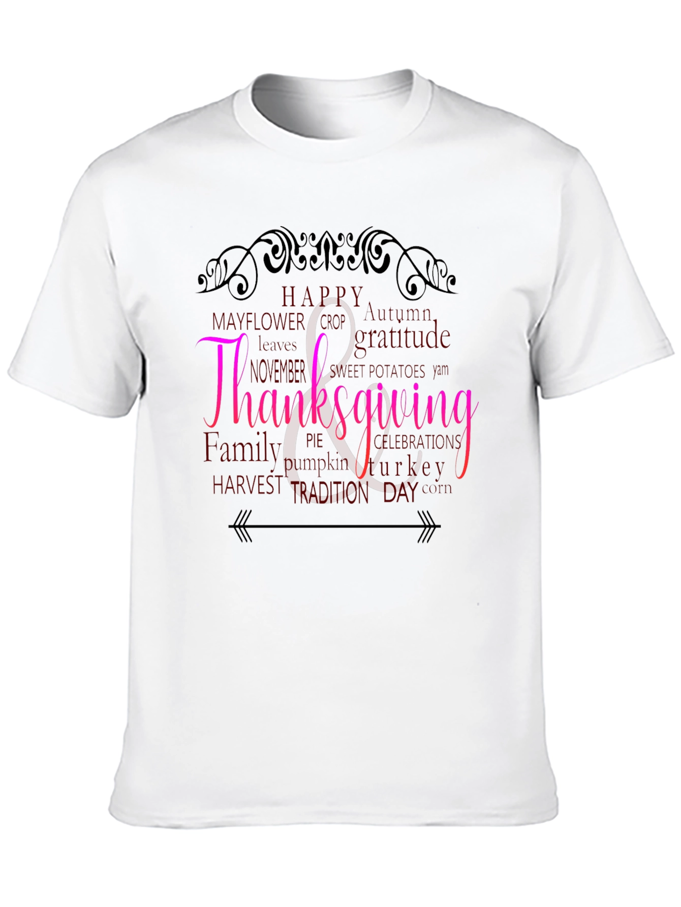 Thanksgiving Graphic Print T-Shirt