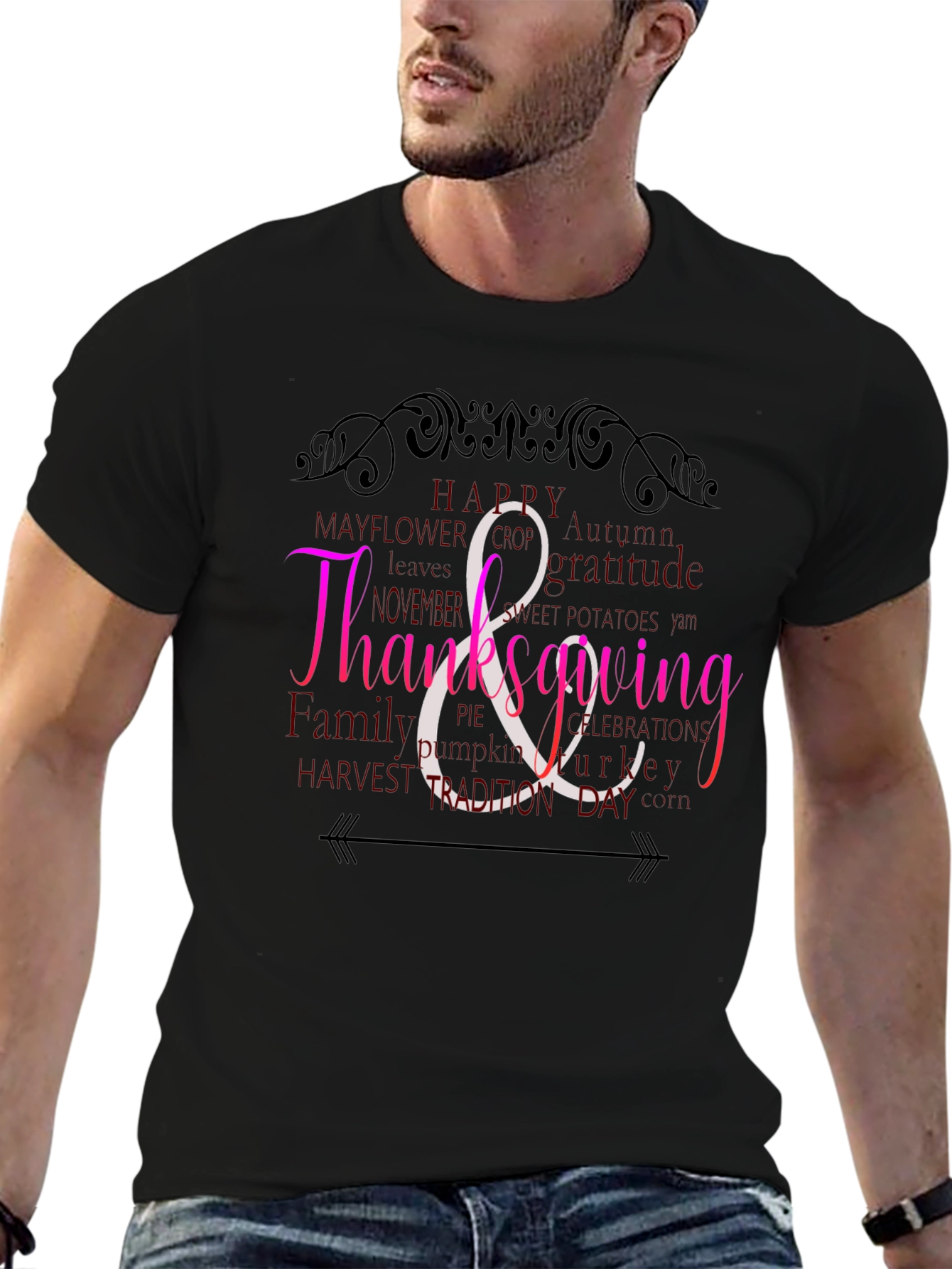 Thanksgiving Graphic Print T-Shirt