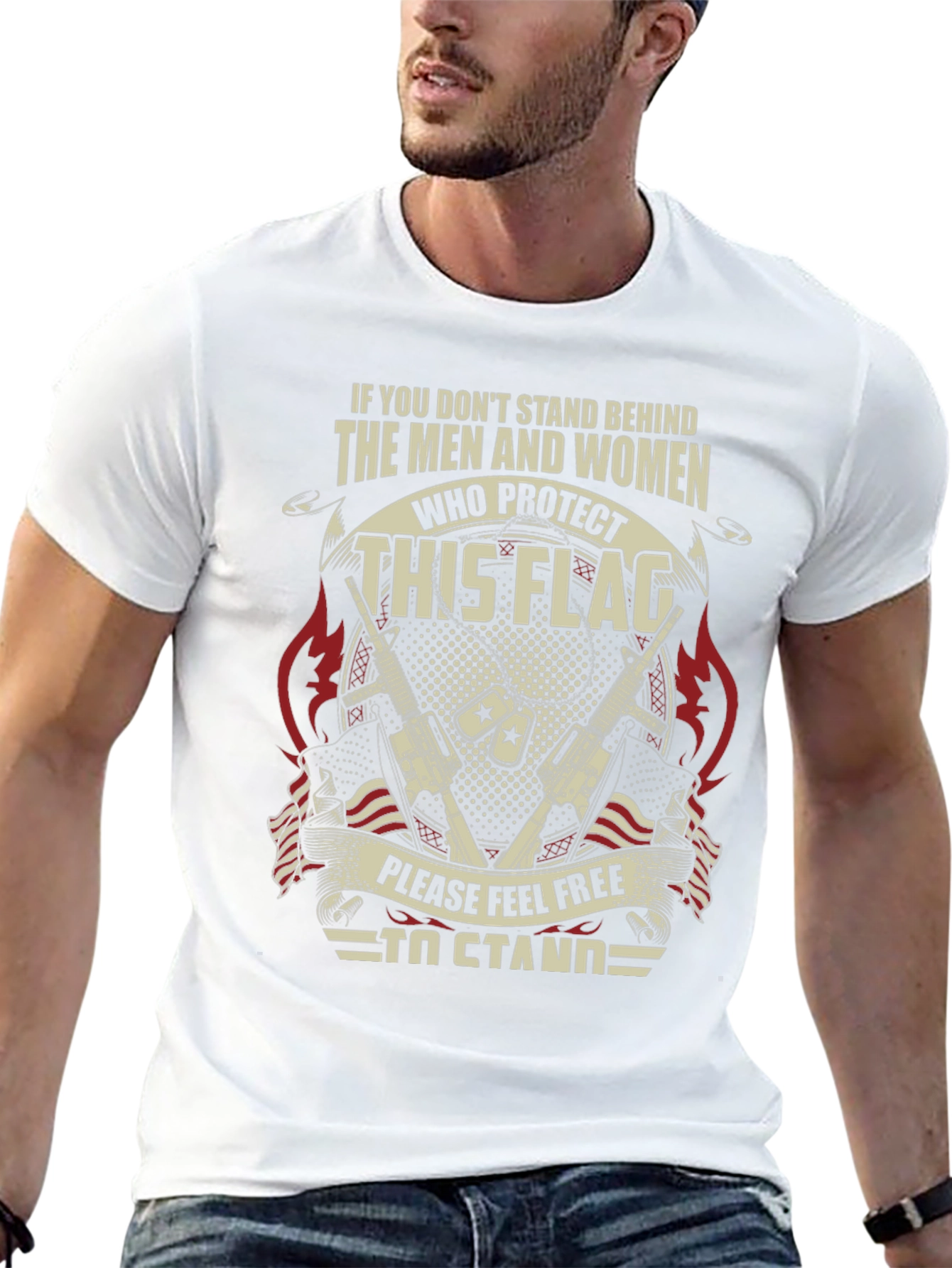 Patriotic Stand For The Flag Graphic Tee