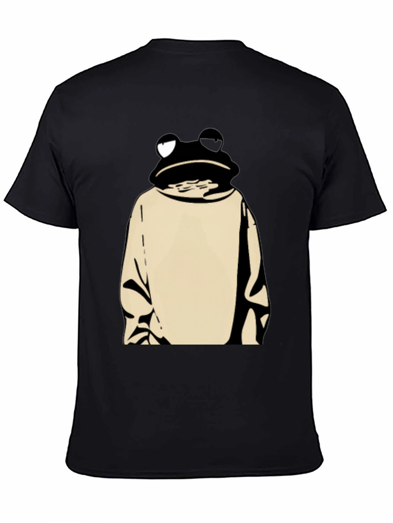 Frog in Hoodie Black T-Shirt - Unique Design