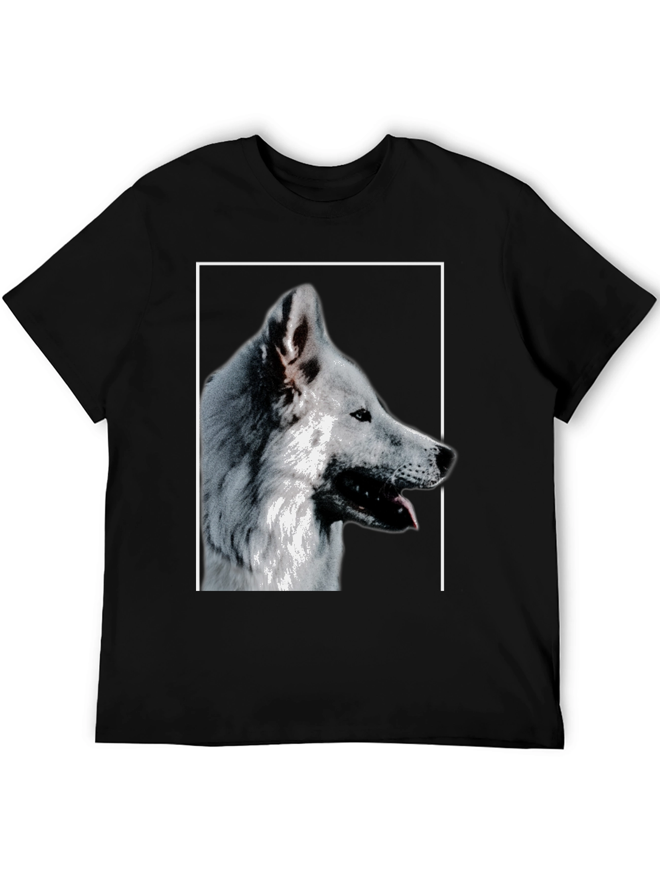 Black Wolf Graphic Print T-Shirt