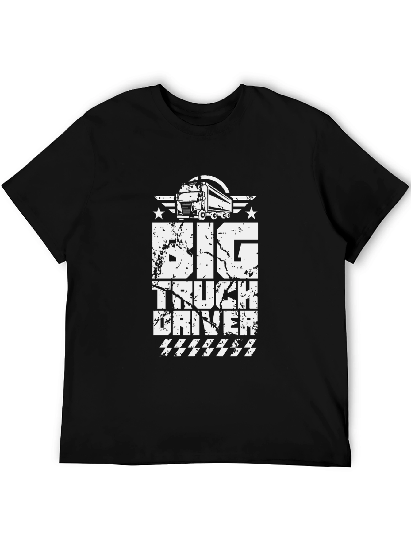 Big Truck Driver Graphic Tee - Black Cotton T-Shirt