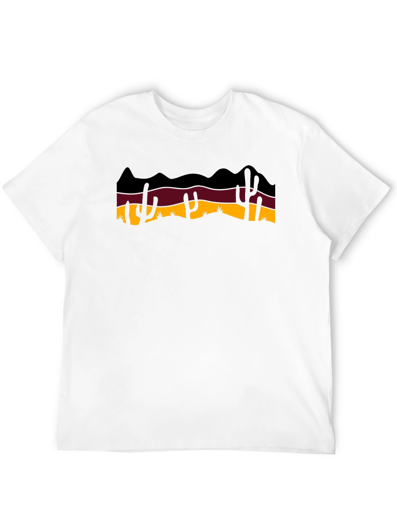 Desert Cactus Graphic Tee - Black Cotton T-Shirt