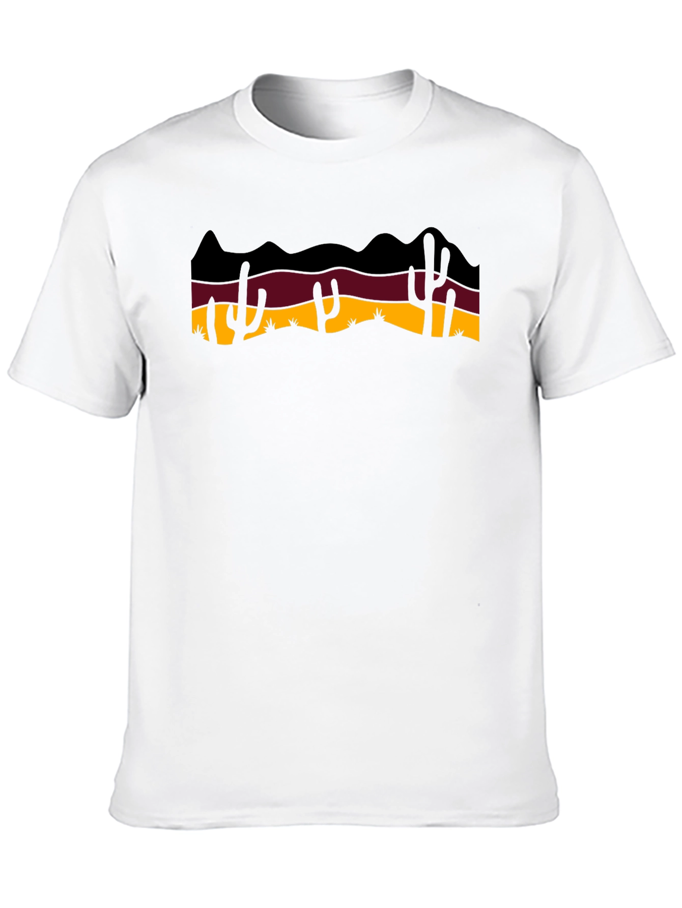 Desert Cactus Graphic Tee - Black Cotton T-Shirt
