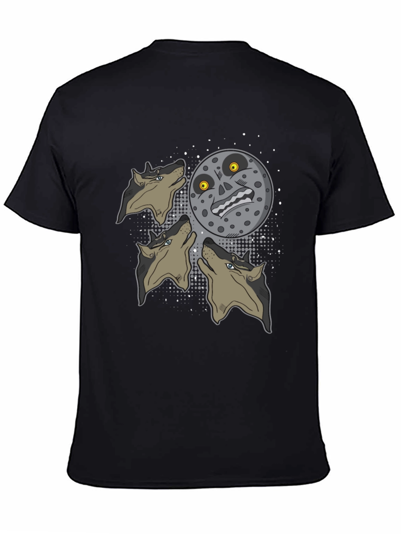 Majoras Mask Moon Howling Wolves Graphic T-Shirt