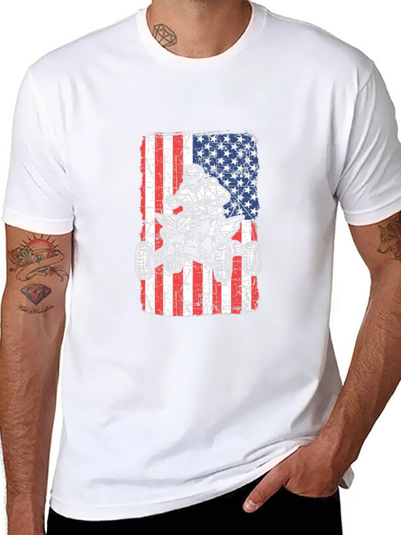 American Flag ATV Rider T-Shirt