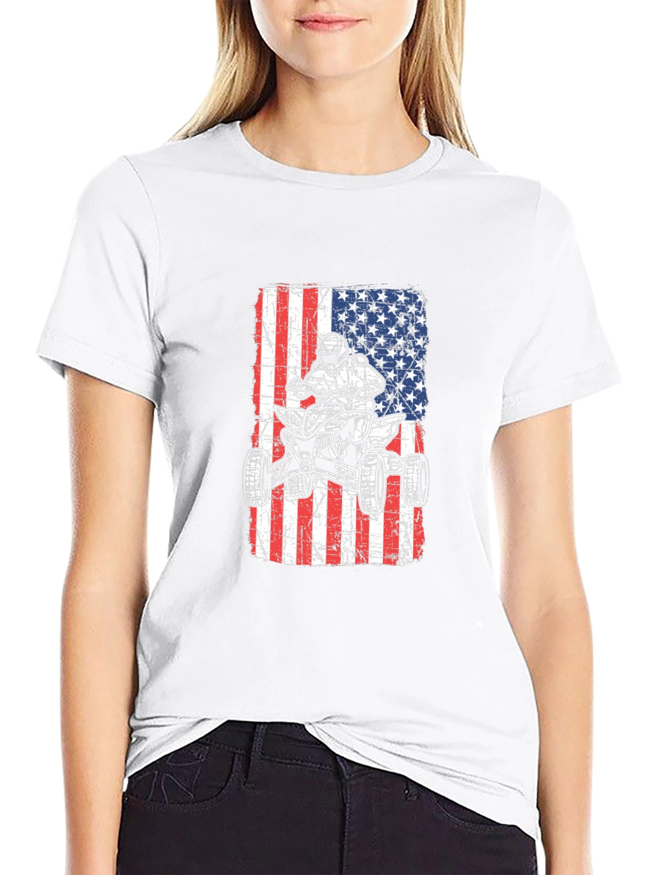 American Flag ATV Rider T-Shirt