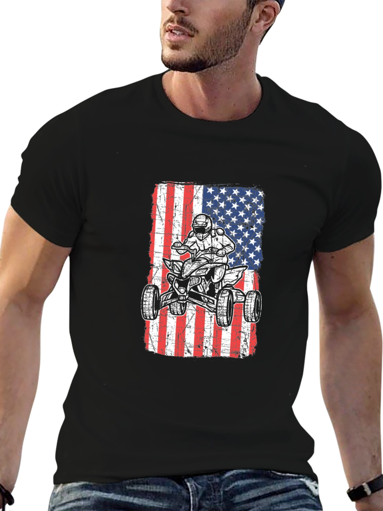 American Flag ATV Rider T-Shirt