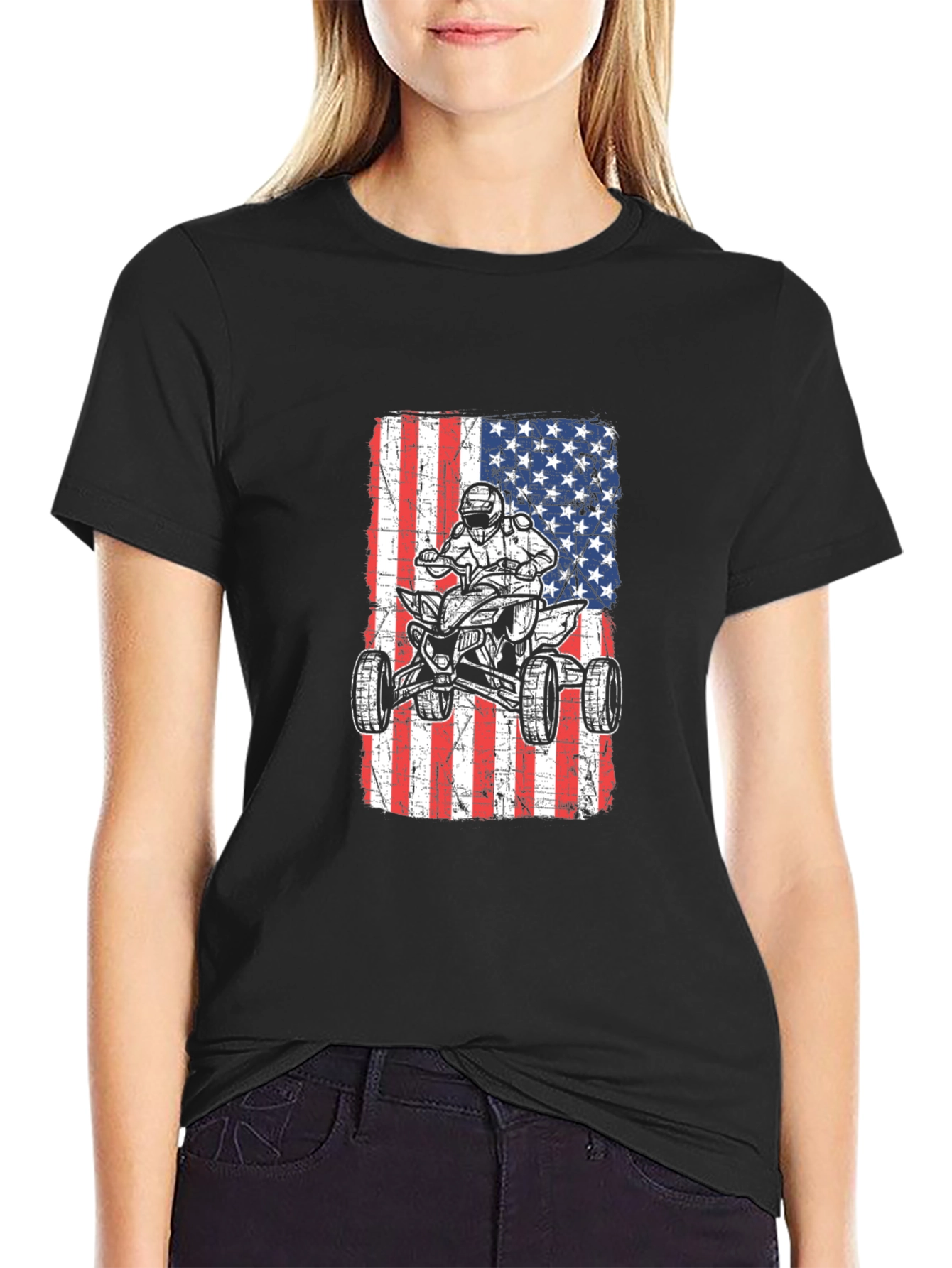 American Flag ATV Rider T-Shirt
