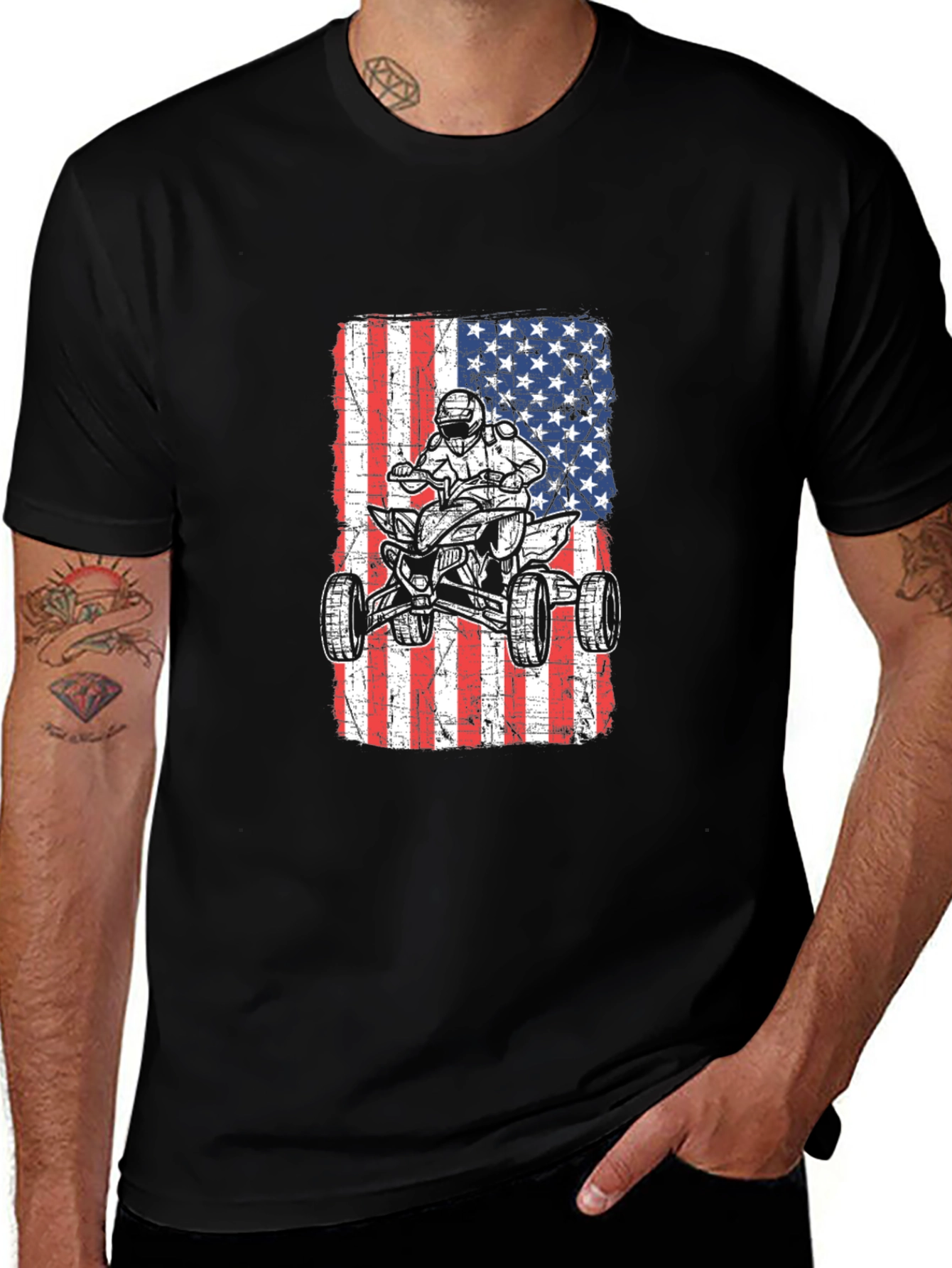 American Flag ATV Rider T-Shirt