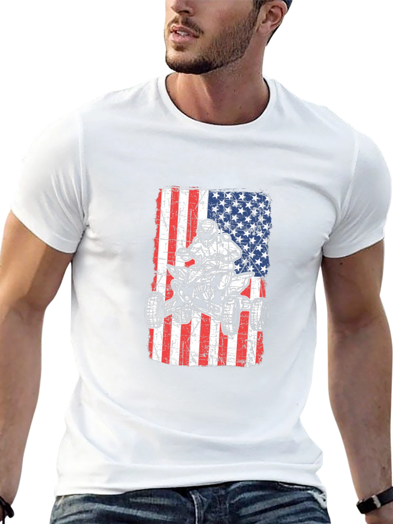American Flag ATV Rider T-Shirt