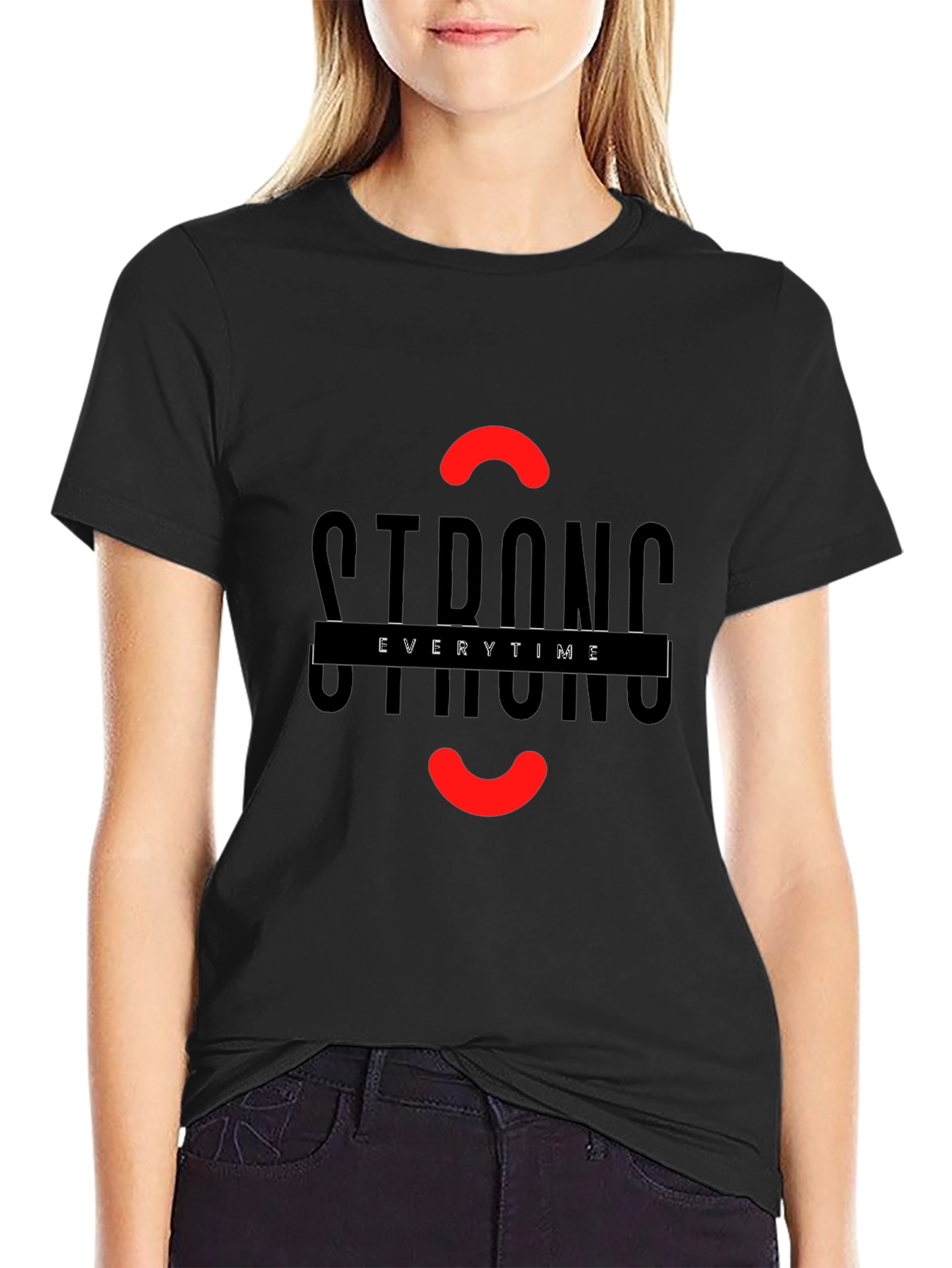 Strong Everytime Graphic Black T-Shirt