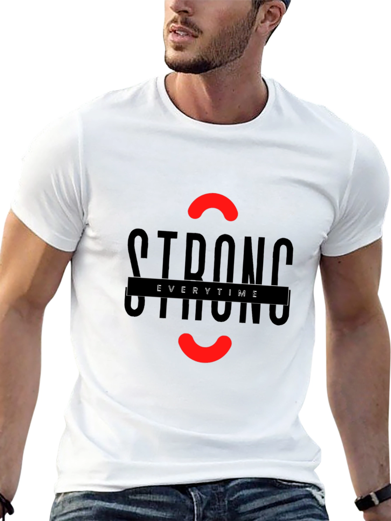 Strong Everytime Graphic Black T-Shirt