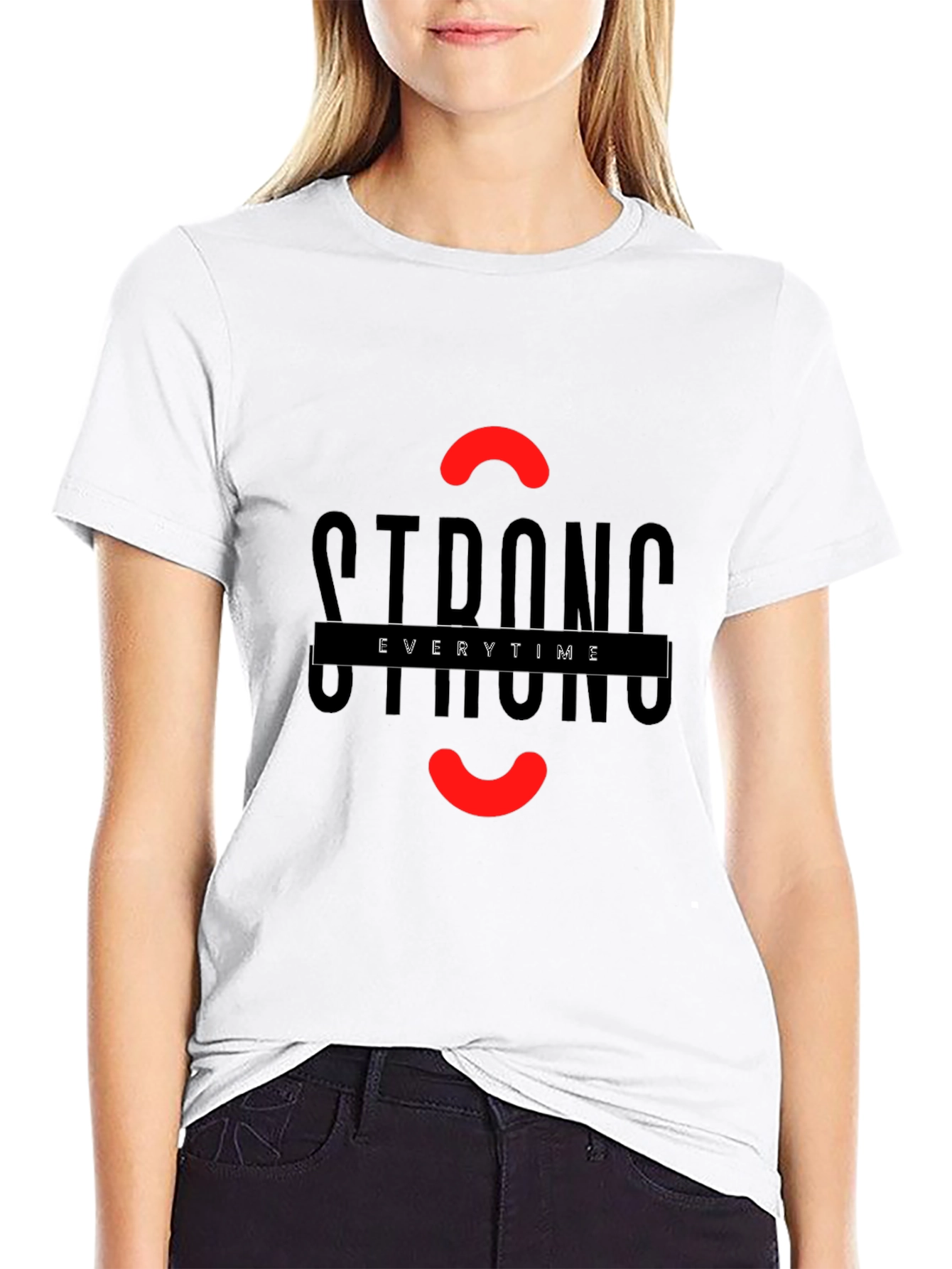 Strong Everytime Graphic Black T-Shirt